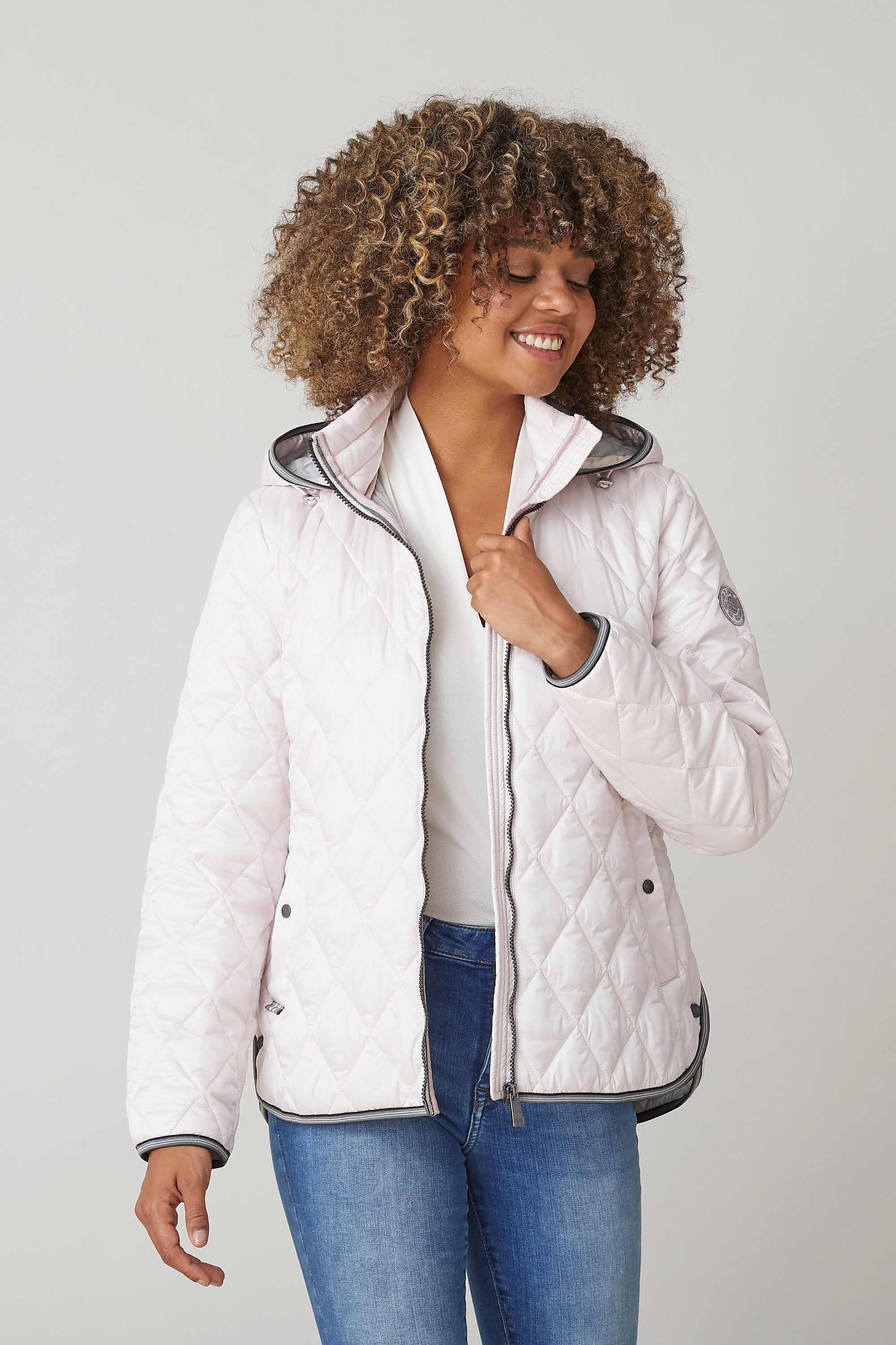 Blush quilted outlet jacket